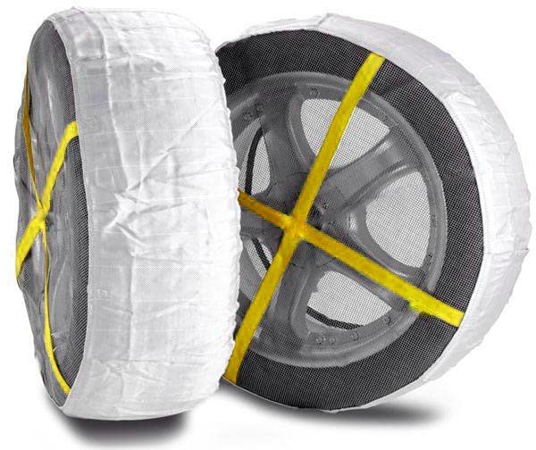 BSSTORE Calze da Neve Universali Riutilizzabili Catene da Neve in Tessuto da R13 a R18 | Set di 2 Pezzi