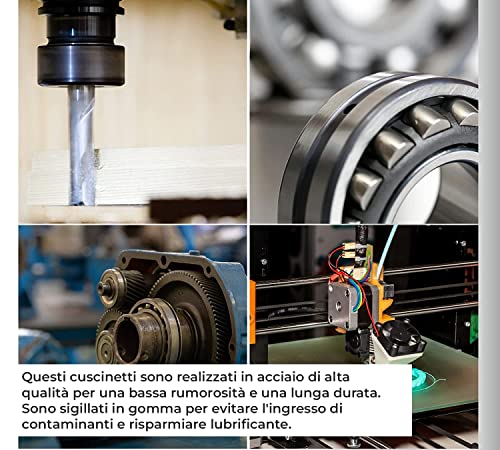 BSSTORE 625-2RS Cuscinetti a Sfera 5x11x4mm, Doppia tenuta in gomma 625RS Acciaio Cromato Sfere a Gola Profonda a Doppio Schermo Radiale