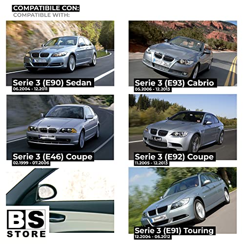 BSSTORE Vetro Specchio Retrovisore Asferico Termico per βmw SERIE 1 E81 E82 E87 E88 - SERIE 3 E90 E91 E92 E93