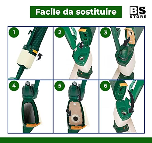BSSTORE 6 Sacchetti Compatibili per Folletto VK120 VK121 VK122 Sacchi di Ricambio in Carta Ecologica Equivalente a 02094