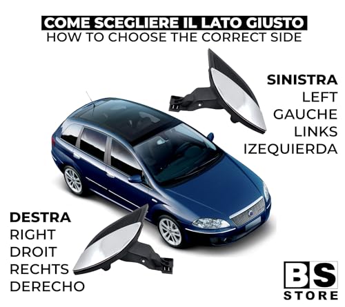 BSSTORE Maniglia Porta Interna Cromata Anteriore e Posteriore per F!AT CROMA (194) dal 2005
