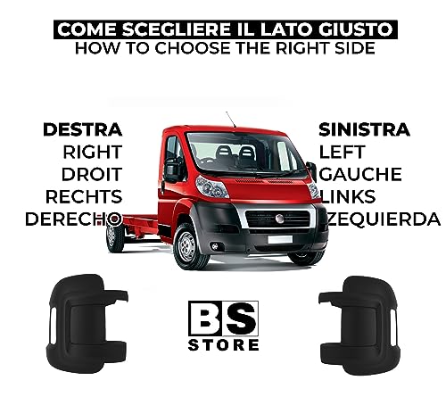 BSSTORE Calotta Specchietto Retrovisore Nera per DUCATO III, JUMPER II, BOXER dal 2006