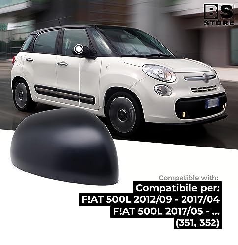 BSSTORE Calotta Specchietto Retrovisore Nera per F!at 500L (351, 352) dal 2012 in poi