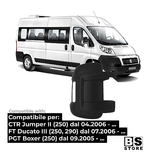 BSSTORE Calotta Specchietto Retrovisore Nera per DUCATO III, JUMPER II, BOXER dal 2006