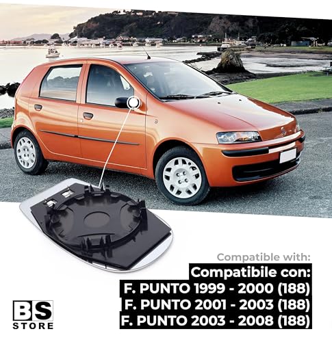 BSSTORE Piastra Vetro Specchio Retrovisore Termico per F. PUNTO (188) dal 1999 al 2008