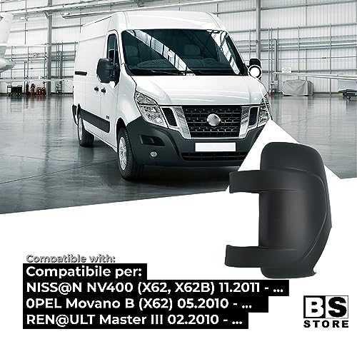 BSSTORE Calotta Specchietto Retrovisore Nera per 0PEL Movano 2010 | NISS@N NV400 2011 | REN@ULT Master 2010