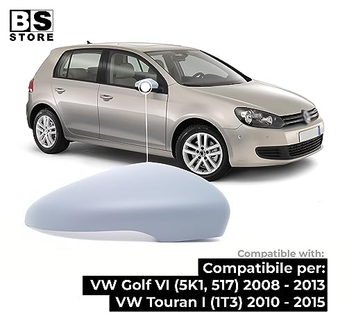 BSSTORE Calotta Specchietto Retrovisore da Verniciare con Primer per GOLF 6 dal 2008, TOURAN dal 2010