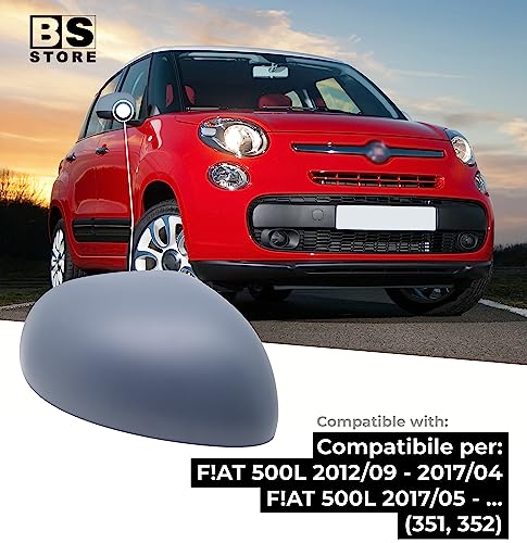BSSTORE Calotta Specchietto Retrovisore da Verniciare con Primer per F!at 500L (351, 352) dal 2012 in poi
