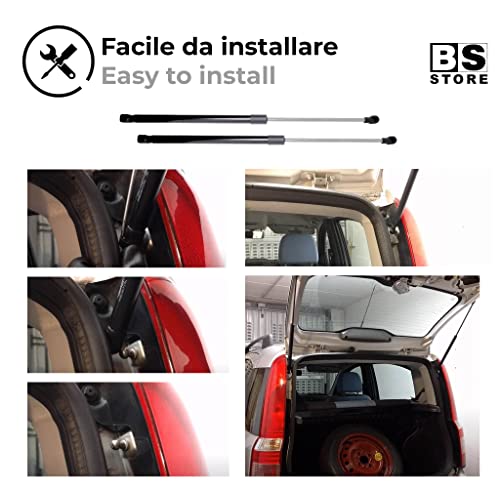BSSTORE Coppia Molle a Gas Pistoncini Cofano Posteriore per Panda (169) dal 2003 al 2012 | Z00037
