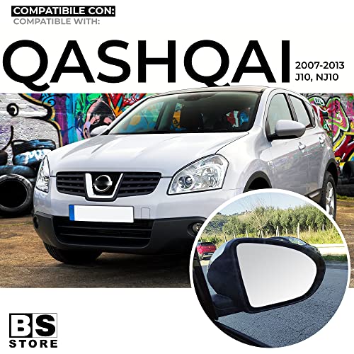 BSSTORE Piastra Vetro Specchio Retrovisore Termica Qashqai dal 2007 al 2013 J10, NJ10