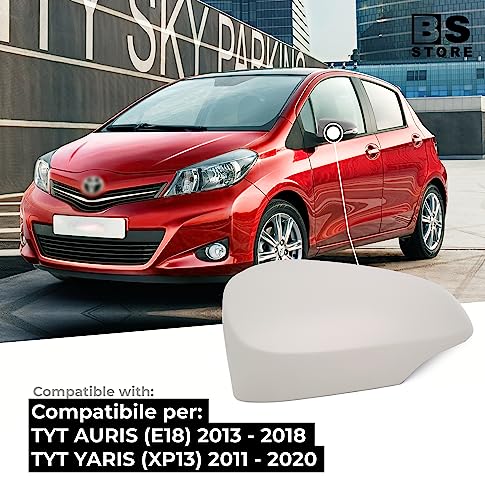 BSSTORE Calotta Specchietto Retrovisore da Verniciare con Primer per T0YOTA YARIS (XP13) 11-20, AURIS (E18) 13-18