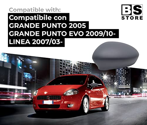 BSSTORE Calotta Specchietto Retrovisore da Verniciare con Primer per Grande Punto 2005, Grande Punto Evo 2009, Linea 2007