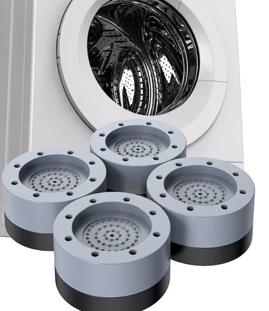 BSSTORE Piedini Lavatrice Antivibrazione Antiscivolo Universale Rialzo 3,7Cm Attutiscono Le Vibrazioni E il Rumore Generato Dalla Lavatrice Set da 4 Umità