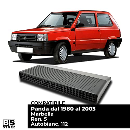BSSTORE Presa Aria Griglia Cofano Anteriore Panda dal 1980 al 2003 (141 141A) + Kit Montaggio - Universale Nera