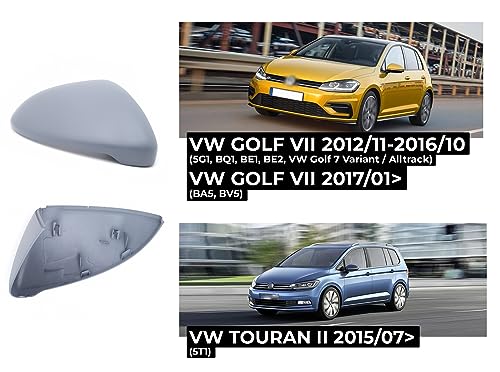 BSSTORE Calotta Specchietto Retrovisore da Verniciare con Primer per GOLF 7 dal 2012, TOURAN dal 2015