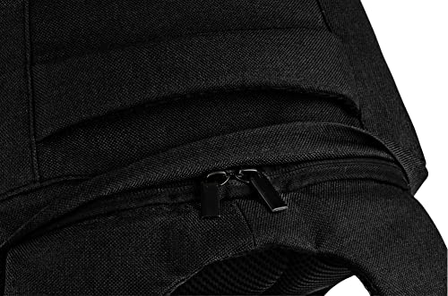 BSSTORE Zaino Porta PC con Chiusura Antifurto, Presa USB, Schienale Rinforzato, Cerniera Nascosta sul Retro per Protezione Furti | Nero