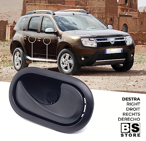 BSSTORE Maniglia Porta Interna Nera Anteriore e Posteriore per DUSTER 2010, CLIO III, KANGOO II, FORFOUR, FORTWO e Tante Altre Auto
