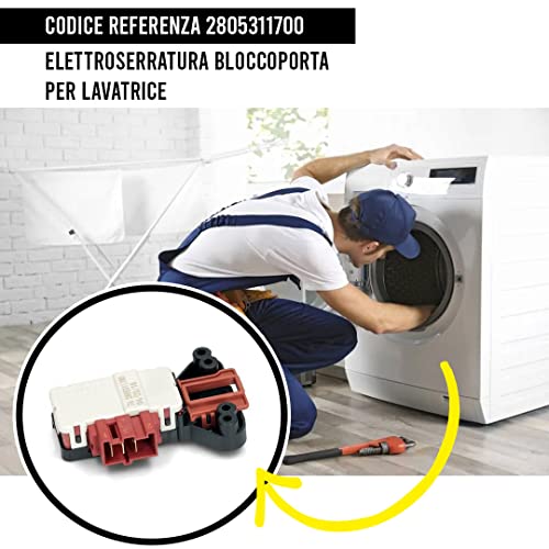 BSSTORE 2805311700 Elettroserratura Bloccoporta per Lavatrice - Compatbile BEKO, SABA, CONTINENTAL EDISON, FAR, ESSENTIEL B, AYA, ALTUS