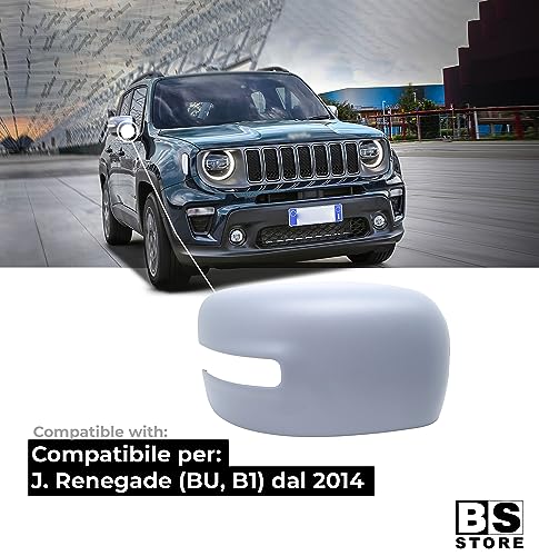 BSSTORE Calotta Specchietto Retrovisore da Verniciare con Primer per JE€P Renegade (BU, B1) dal 2014