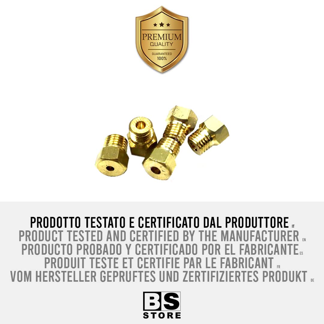 BSSTORE CG149 Kit 5 Ugelli 6MB Gas Metano Universali per Cucine e Forni | Misure (Piccolo 0,78-2x Medio 1,03 - Grande 1,30 - Forno 1,30)