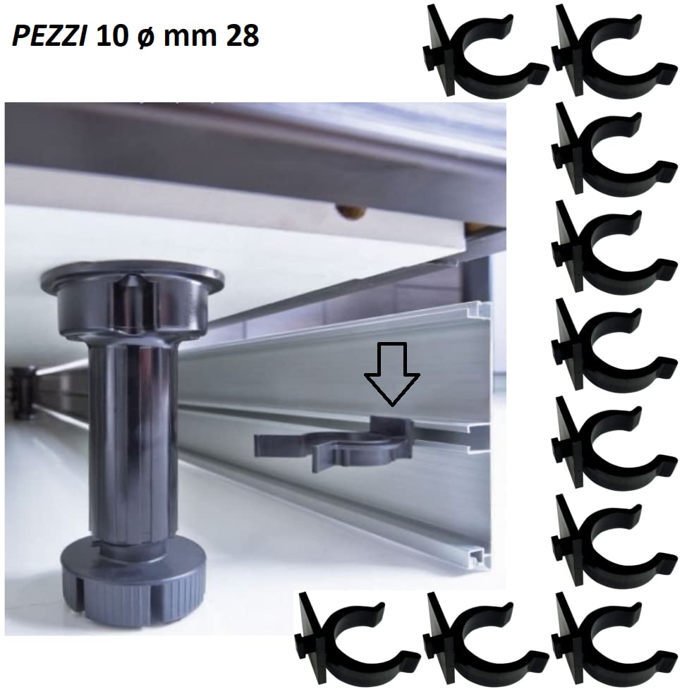 BSSTORE Gancio Per Piedini Zoccolo Cucina In ABS 10 pezzi