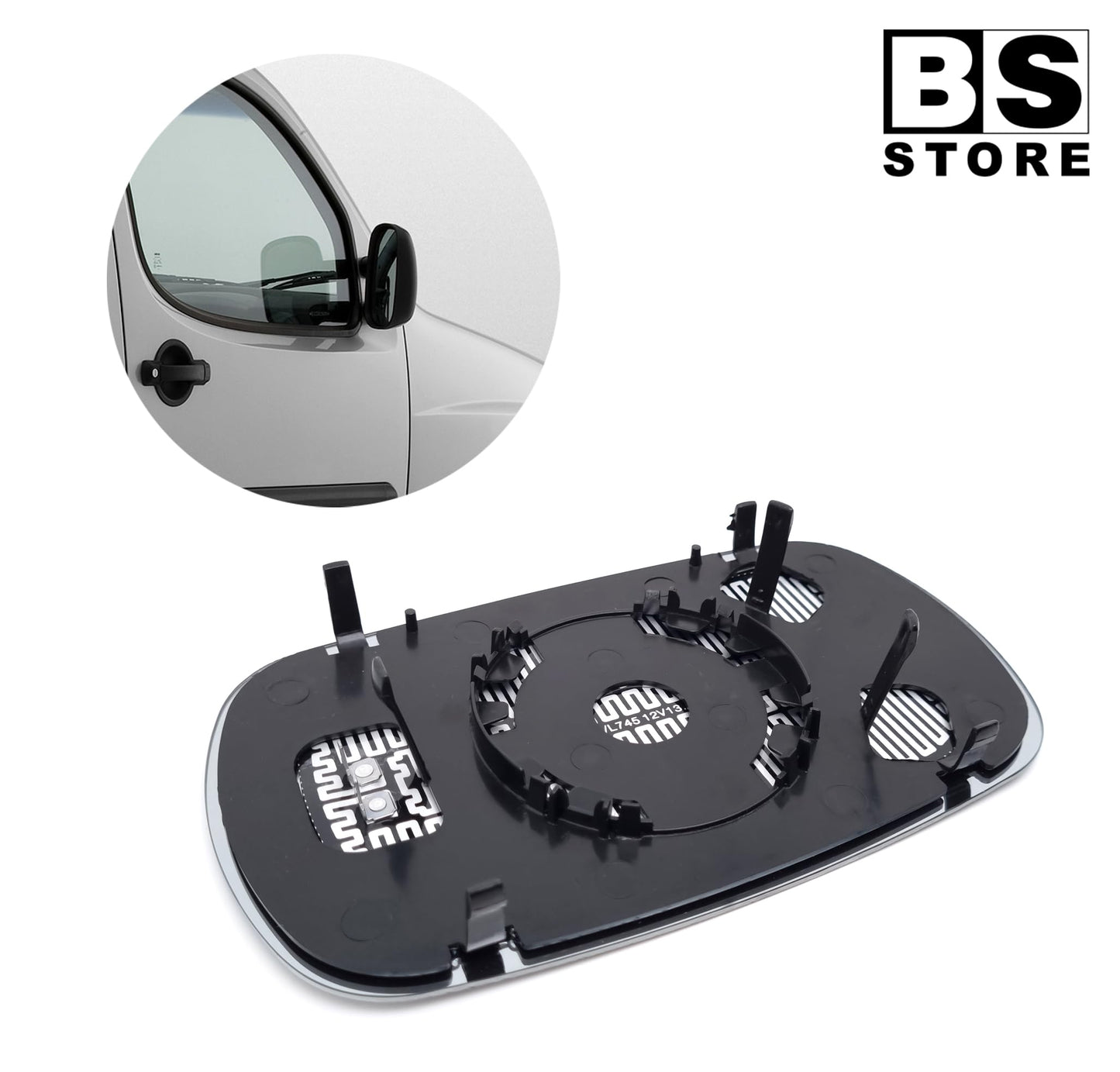 BSSTORE Vetro Specchio Retrovisore Termico Bilaterale per DOBLO' dal 2001 in poi (119, 223) Destra = Sinistra