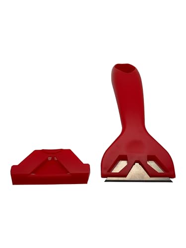 BSSTORE® Raschietto Multiuso Con Tappo Salvamano Raschietto Universale per Finestre, Adesivi, Vetroceramica, Carta da Parati.