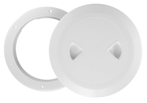 BSSTORE Tappo d'Ispezione Nautico in ABS, Bianco, con O-Ring a Tenuta Stagna, Filettatura Autocentrante