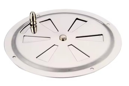 BSSTORE Griglia di Ventilazione Rotonda in Acciaio Inox, 125 mm, con Apertura Regolabile