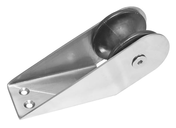 BSSTORE Rullo di Prua in Acciaio Inox con Puleggia in Resina Sintetica, 160 mm x 50 mm