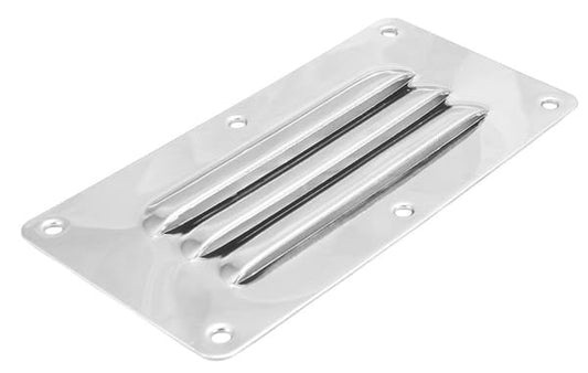 BSSTORE Griglia di Aerazione Rettangolare in Acciaio Inox per Barche, 65 x 125 mm