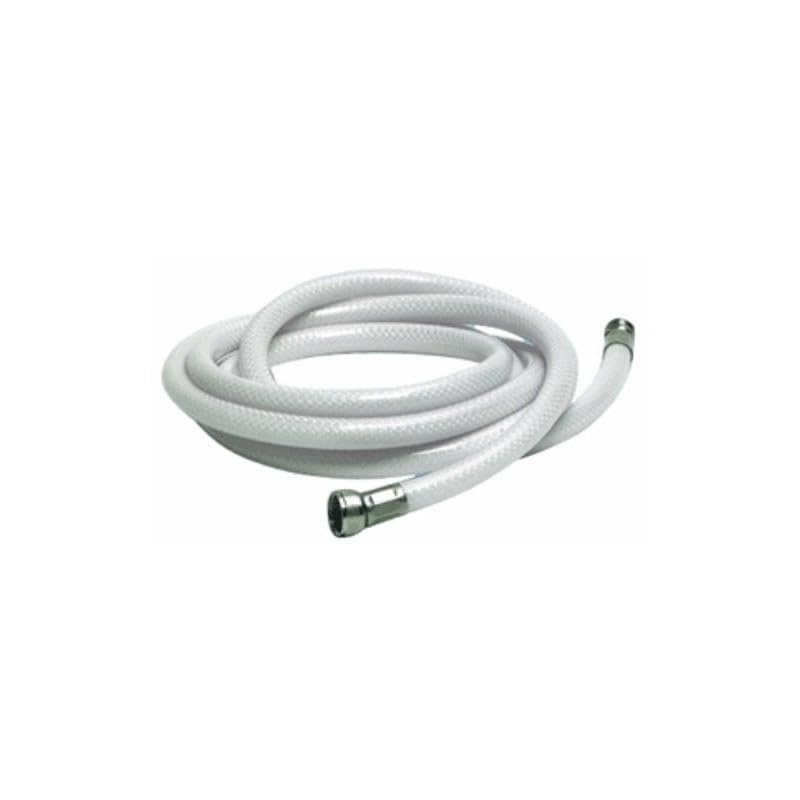 BSSTORE Tubo Doccia in PVC Bianco Mt 4 con Raccordi 1/2" F + 3/8" F per Barca, Gommone, Camper