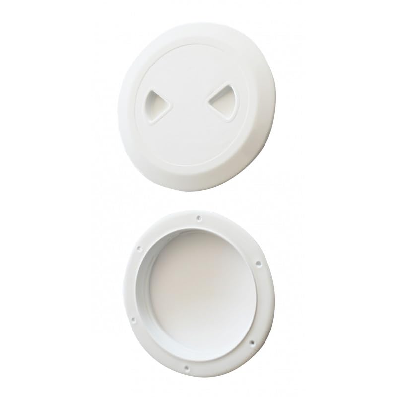 BSSTORE Tappo d'Ispezione Nautico in ABS, Bianco, con O-Ring a Tenuta Stagna, Filettatura Autocentrante