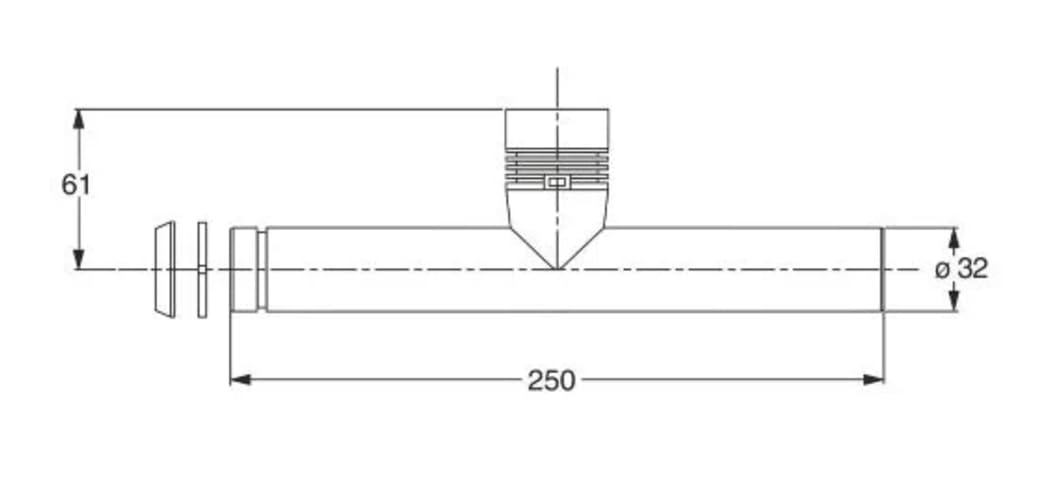 BSSTORE Canotto Valvola di Immissione Aria Cromata, Diametro 32 mm, Lunghezza 250 mm