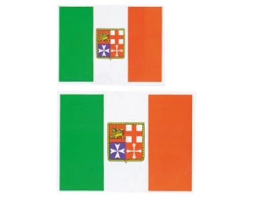 BSSTORE Bandiera Autoadesiva Marina Mercantile Italiana per Barca, Gommone e Hobby Nautici