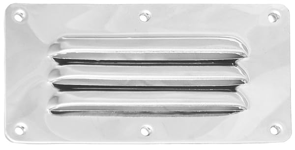 BSSTORE Griglia di Aerazione Rettangolare in Acciaio Inox per Barche, 65 x 125 mm