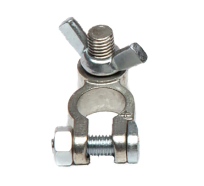 BSSTORE Morsetti per Batteria Nautica, Universali, in Ottone Lucidato con Galletto di Serraggio, Set di 2