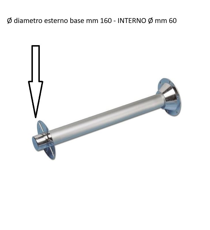BSSTORE Base Supporto Tavolo in Alluminio per Gamba Ø 60 mm, Fissaggio a Pavimento