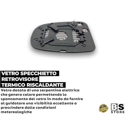 BSSTORE® Piastra Vetro Specchio Retrovisore Termico Compatibile Con AVENSIS 2009-2015