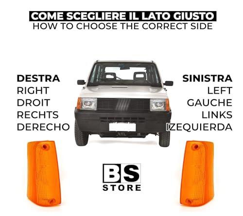 BSSTORE Fanale Freccia Anteriore Compatibile Panda dal 1986 al 2003 (141, 141A) Arancio