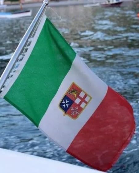 BSSTORE Bandiera Italiana Nautica Mercantile In Stoffa, Varie Misure Per Kayak, Barca, Gommone, Tempo Libero