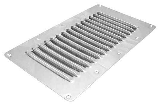 BSSTORE Griglia di Aerazione Rettangolare in Acciaio Inox, 230 x 125 mm, Persianetta per Barca