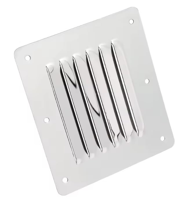 BSSTORE Griglia di Ventilazione in Acciaio Inox, 115 x 127 mm, Design a Persianetta