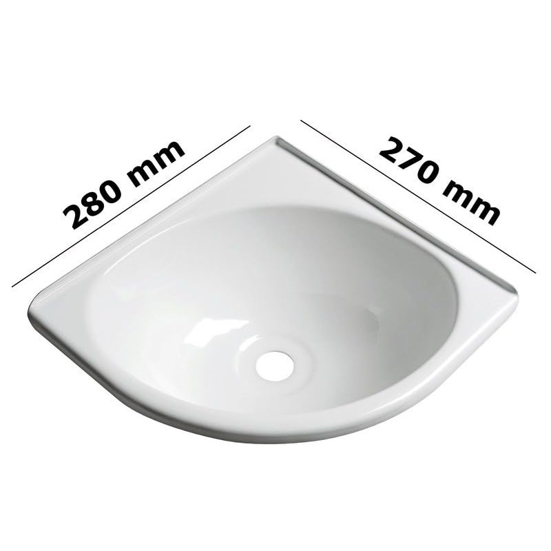 BSSTORE Lavello In Abs Ad Angolo Per Barca, Gommone, Camper, 280 mm x270mm