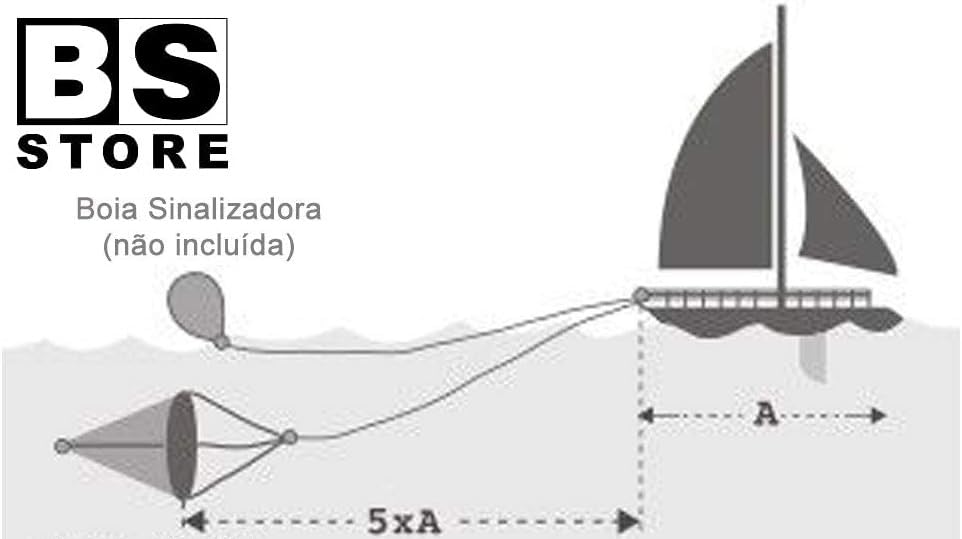 BSSTORE Ancora Galleggiante Professionale Freno di Deriva per Barca e Gommone, Nylon Rip-Stop a Trama Larga con PVC Doppio Gold, Sea Anchor per Pesca Sportiva, Drifting e Navigazione