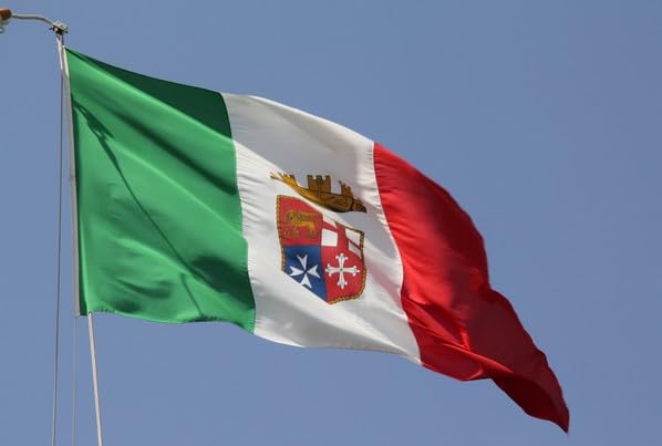 BSSTORE Bandiera Italiana Nautica Mercantile In Stoffa, Varie Misure Per Kayak, Barca, Gommone, Tempo Libero