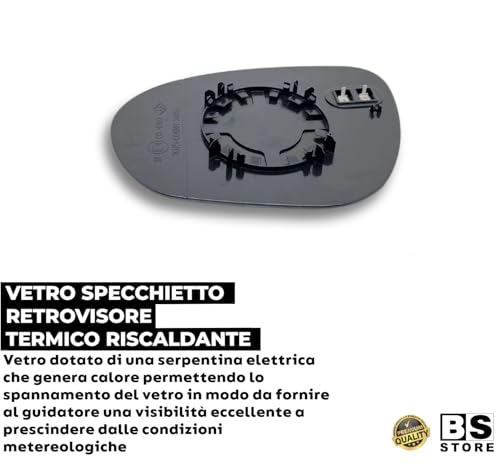 BSSTORE Piastra Vetro Specchio Retrovisore Termica Compatibile Con JUKE | CUBE