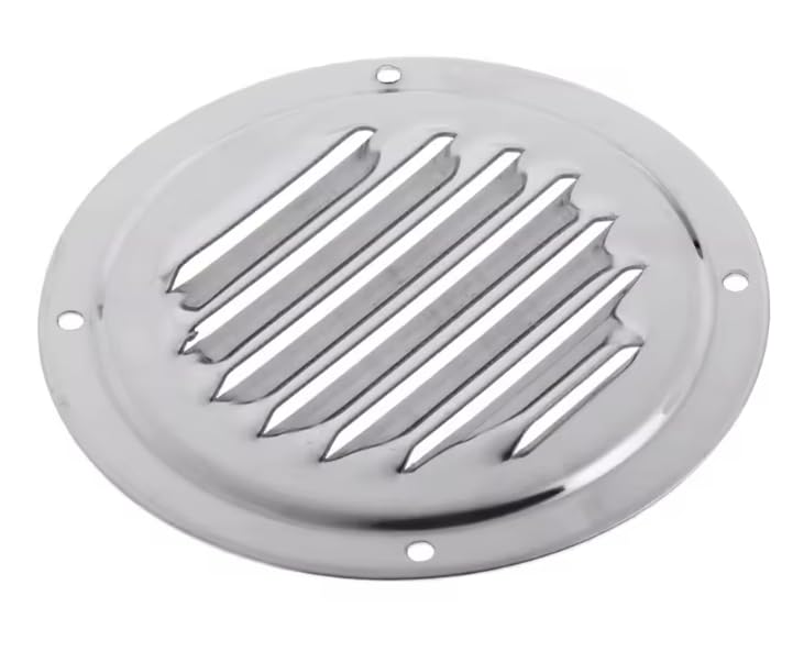 BSSTORE Griglia di Ventilazione Circolare in Acciaio Inox, 125mm di Diametro, per Barca