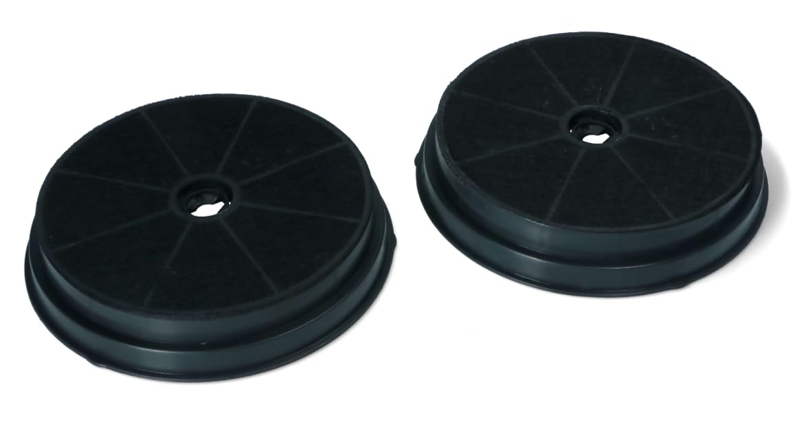 NSSTORE Filtro cappa ai carboni attivi, Kit 2 unità, Diametro 19Cm, Nero Compatibile Modello Tecnowind