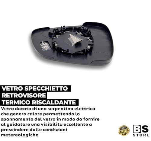 BSSTORE Piastra Vetro Specchio Retrovisore Termico Compatibile Con C3 | DS3
